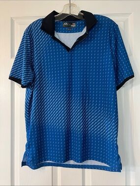 Oakley Blue Polo with Black Collar